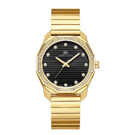 Kenneth Scott Women's Black Dial Analog Watch - K24505-GBGB