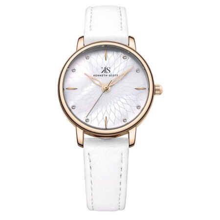 Kenneth Scott Women's White Dial Analog Watch - K22524-KLWM