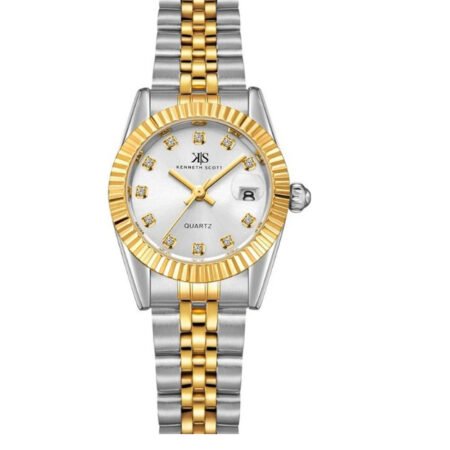 Kenneth Scott Women's Analog White Dial Watch - K22536-TBTW