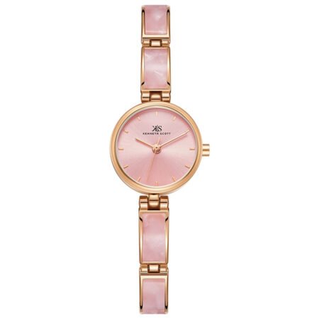 Kenneth Scott Women's Rose Gold Dial Analog Watch -K24502-RCPP