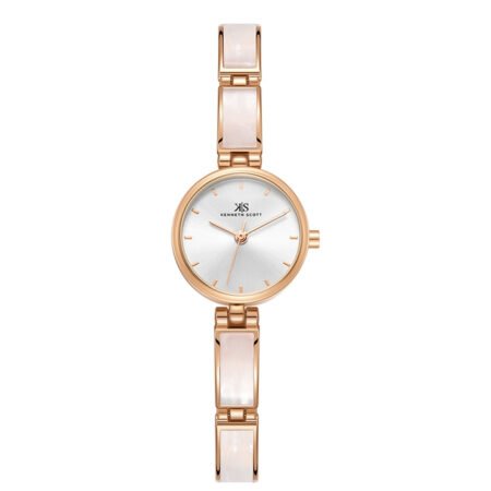 Kenneth Scott Women's Rose Gold Dial Analog Watch -K24502-RCWW