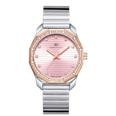 Kenneth Scott Women's Pink Dial Analog Watch - K24505-KBKP