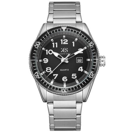 Kenneth Scott Men's Black Dial Analog Watch - K23028-SBSB