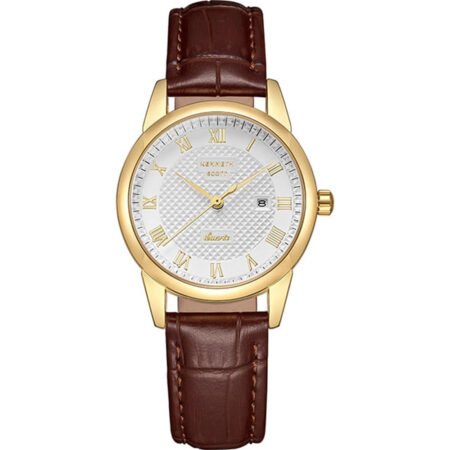 Kenneth Scott Women's Ivory Dial Analog Watch - K23530-GLDI