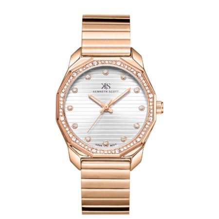 Kenneth Scott Women's White Dial Analog Watch - K24505-RBKW